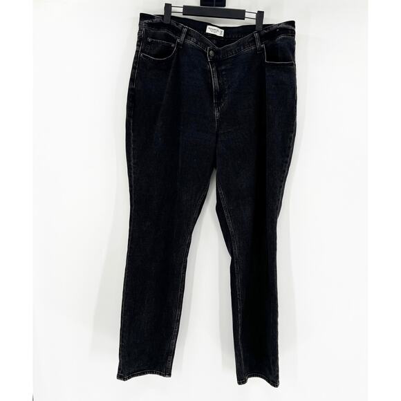 Abercrombie & Fitch Black Plus Size The 90's Slim‎ Straight High Rise Jeans 34 - Picture 3 of 8